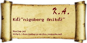 Königsberg Anikó névjegykártya